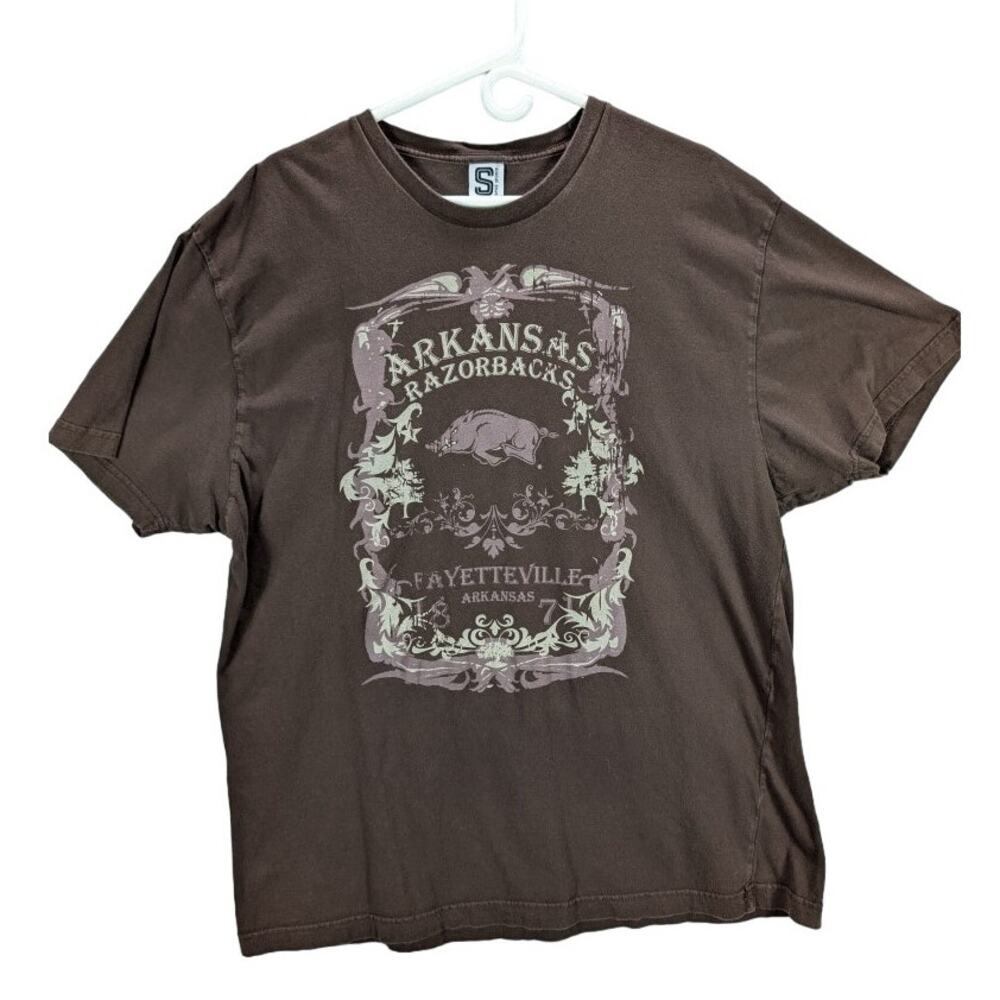 Spike Sports Razorbacks Shirt Womens Plus 2X Brown University of Arkansas Hogs
